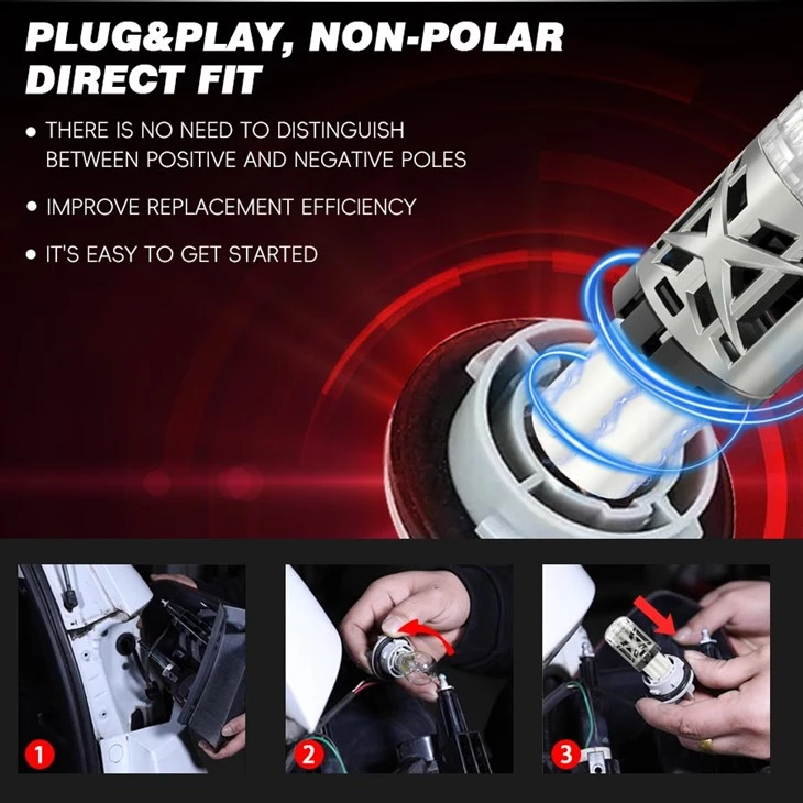 360 Degree 26W LED Car Light 7440 Error Free