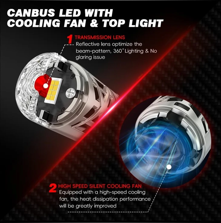 360 Degree 26W LED Car Light 7440 Error Free